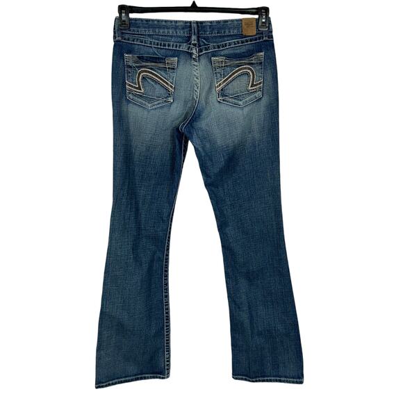 BKE SZ 32x33 1/2 Kate Jeans Bootcut Mid-Rise Whiskered Zip-Fly Embroidered Blue - Picture 4 of 11